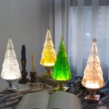 크리스마스 크리스탈 트리A LED 무드등 워터볼 오르골 스노우볼 집들이 연말 선물, 로즈골드