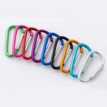 카라비너 등산 캠핑 물병 키링 다용도 고리 D형 S형, 검정