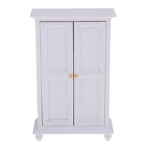 Royalways Dollhouse Miniature Cabinet 1/12 나무 옷장 인형 집 장식, 설명, 화이트