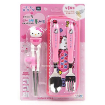 헬로키티 지능개발 젓가락 풀세트, 핑크, 1세트