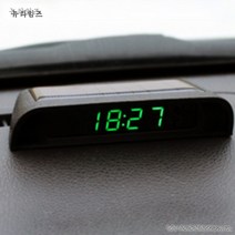 차량용 태양열 무선 디지털 자동차시계 Opl, 초록색 불빛