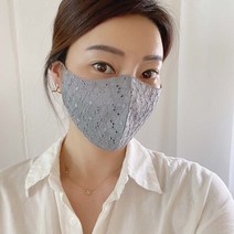 [미스블혹] 인견 꽃 자수 마스크