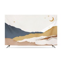 명화 티비 TV 덮개 가리개 인치 종류별 무지개 럭셔리 거실 모니터 먼지 커버 42 55 65 75 액자 풍경 HA11, 60인치 하오웨