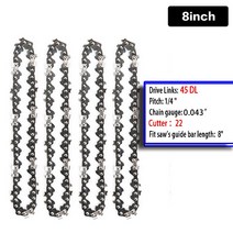 2/4PCS 8 인치 체인 톱 45 드라이브 링크 22 커터 0.050 게이지 정원 목공, [02] 4  Chain