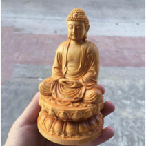 MGAG 애백실목 석가모니 연좌 부처님 불상 12CM, 1개, 대자 : 12 * 7 * 7cm.