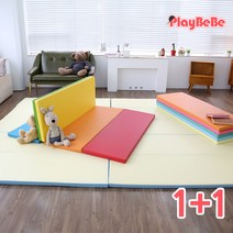 1+1 플레이베베 놀이방 폴더매트 층간소음방지매트 4단(100x200), 파스텔