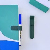 가죽책갈피+펜홀더 자석으로 착!붙고 펜꽂이가 가능한 북마크, 1개, 어반 그린