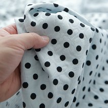 패브릭샵 면10수 도비 10mm도트 민트