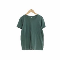 유니클로 카키 면 라운드반팔티셔츠 여자 S [85] 2785