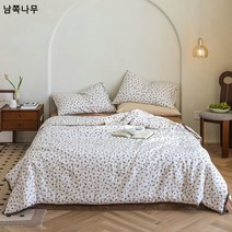빈티지 잔꽃 A타입 면 이중 여름 이불 4종 세트 에어컨 이불 봄가을 이불 세탁기 세탁기 상큼 4