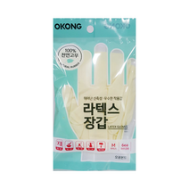 오공 라텍스 장갑 만능 니트릴 요리 위생 요리용 글러브 실리콘 천연 일회용 고무장갑, 포장형 6개입 EA