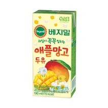 베지밀 과일이 꼭꼭 씹히는 애플망고 두유, 190ml, 125개