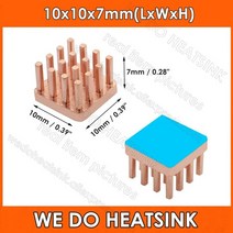 램쿨러 10x10x7mm 사각형 핀 핀 구리 방열판 vga gpu 미니어처 라디에이터, 10개