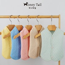 [바보사랑] 허니테일 강아지 수면조끼 실내복 잠옷 순면 내복 강아지옷 S-3XL[허니테일], 색상/사이즈:민트/2XL