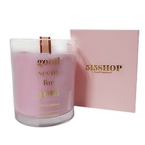 515샵 우드심지 핑크 소이캔들 5oz + 선물상자, 블랙체리블라썸