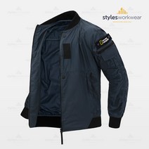 스타일에스 남성 빅사이즈 라이트 바람막이 소매 포켓 항공 점퍼 봄 가을 블루종