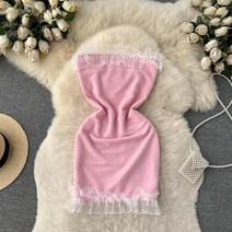 글로벌히스 핑크 화이트 블랙 오프 숄더 슬림 민소매 레이스 미니 원피스 봄 여름 휴가 비치 바캉스 해변 여행 여자 여성 캐주얼 심플 빈티지 유니크 GH125-402