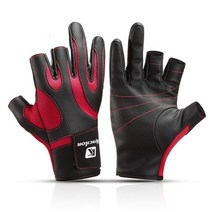 이너글러브 낚시 fingerless 3 손가락 컷 장갑 가죽 저항 guantes de pesca 낚시 장갑 생존 캠핑 하이킹 구조 도구, 빨간색, m
