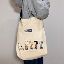 스누피 캐릭터 대용량 에코백 숄더백 캔버스 가방 크로스백 굿즈 친구 생일 선물