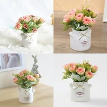 장미 조화화분 코랄 미니조화화분 인조화분, 1개