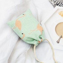 린넨파우치 더스트백 면주머니 홍학 소