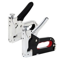 휴대용 3way 핸드 타카 스테이플러 멀티 손타카 건 목공 수동 총 탄소강 타카핀, 블랙(15.5cm)