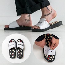 스내치 지압슬리퍼 실내 사무실 부종 발마사지 혈액순환효과 자가치료, M(250-265)