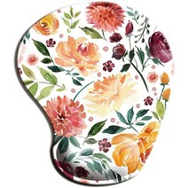 손목받침대 원목 아크릴 팜레스트 키보드 손목 받침대가있는 꽃 인체 공학적 마우스 패드 미끄럼 방지 고무 컴퓨터 매트 홈 오피스 게임용 손목 쿠션 손목 밴드, i-190x230mm