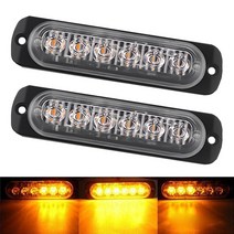 LED경광등 경광봉 신호봉 주차스토퍼 2x 트럭 12v 24v 6smd led 스트로브 경고등 스트로브 그릴 깜박이는 라이트 바 자동차 비콘 램프 호박색 노란색 흰색 44, 푸른