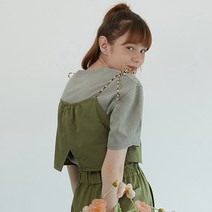 디어피어 RIBBON STRING SLEEVELESS TOP KHAKI