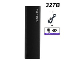 샤오미 휴대용 외장형 하드 SSD USB C 고속 디스크 1TB 2TB 4TB 16TB, [07] Black 32TB
