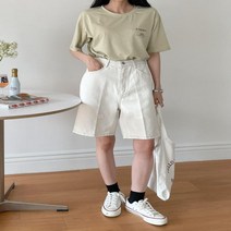 여자 캐쥬얼 학생 검정색 순면 반바지