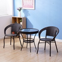 라탄 티테이블 세트 카페 테이블, V