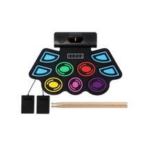 전자 드럼 패드 가정용 휴대용 음악 세트 트리거 전문 디지털 타악기 성인용 전기, Multicolor