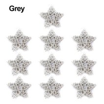 트리별 10PCS 6CM 인공 등나무 스타 다섯개 Sepak Takraw 홈 장식 크리스마스 트리 축제 장식품 새해 선물, [02] grey, grey