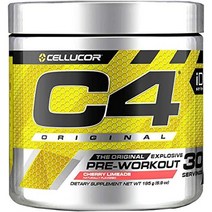 Cellucor C4 부스터 오리지널 헬스 프리워크아웃 체리 라임 30 서빙 195 g, 4개, 195g