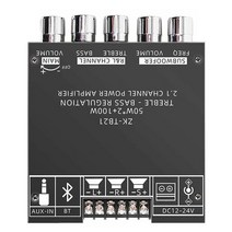 블루투스 미니 앰프 길거리공연 매장용 리시버 통기타 올인원 zk-tb21 5.0 서브우퍼 증폭기 보드 50wx2+100w 2.1 채널 전원 오디오 스테레오 증폭기 보드 베이스, 검은색