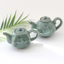 청자 운학 주전자(원형/사각), 사각