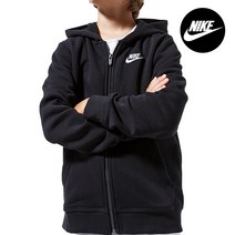 나이키 키즈 NSW 클럽 주니어 아동 플리스 기모 후드 집업 블랙 BV3699-010