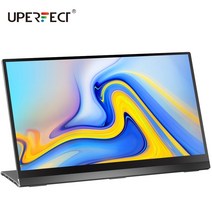 포터블모니터 4k FHD 휴대용 모니터 uperfect 15.6 인치 터치 스크린 uhd lcd 두 번째 디스플레이 hdr 300 adobe rgb 100 ips 노트북 pc, 영국 플러그