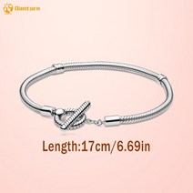 Danturn-925 스털링 실버 비즈 자매 사랑 사서함 무지개 태양 핑크 체리 참 오리지널 판도라 팔찌에 적합, 한개옵션1, 18 ptb061 17cm
