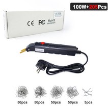 플라스틱 용접기 100w 기계 열 스테이플러 전기 납땜 인두 자동차 범퍼 수리 키트 pvc 수리 기계 차고 도구, 220v EU 플러그, 설정
