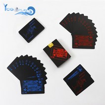 마술카드 마술트럼프 신기한 카드 54PCS PVC 블랙 카드 놀이 여러 가지 빛깔의 정장 매직 트릭 도구 88mm *, 08 PKP-0003-3-Two color
