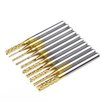 10pcs 0.8-3.175mm PCB 드릴 비트 세트 조각 커터 로타리 CNC 엔드 밀링 TipN, type0, 한개옵션0