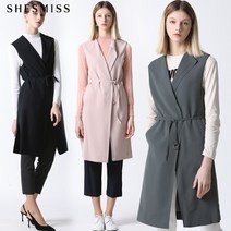 쉬즈미스 [쉬즈미스(SHESMISS)] 로마 사이드 슬릿 벨티드 롱 베스트