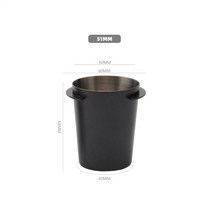 스테인레스 스틸 파우더 수신 컵 304 두꺼운 에스프레소 머신 핸들 파우더 수신 장치 도징컵 ek43 그라인더 유니버설, 테프론 파우더 리시빙 컵 51mm