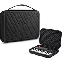 FINPAC AKAI 프로페셔널 MPK 미니 MKII 및 MK3 및 MPK 미니 플레이용 세미 하드 휴대용 케이스 | Alesis V 미니 25키 USB MIDI 키보드 컨트롤러, Black