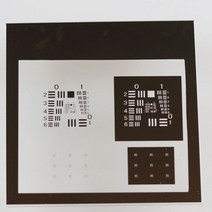 Charttu-USAF 1951 광학 해상도 테스트 보드 차트 63mm x 2mm 유리 크롬 리소그래피 1-228LP/mm 좋은 품질, 63mmx63mmx2mm