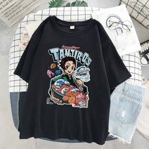 옴니뷰 Anime T-shirt men Graphic Cartoon Titan Attack Shingeki No Kyojin 티셔츠 하라주쿠 오버사이즈, 08 S9204-Black_06 XXL