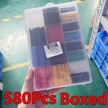 750pcs 열 수축 튜브 모듬 폴리올레핀 와이어 케이블 절연 슬리브 랩 세트 박스형, 01 580Pcs
